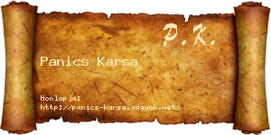Panics Karsa névjegykártya